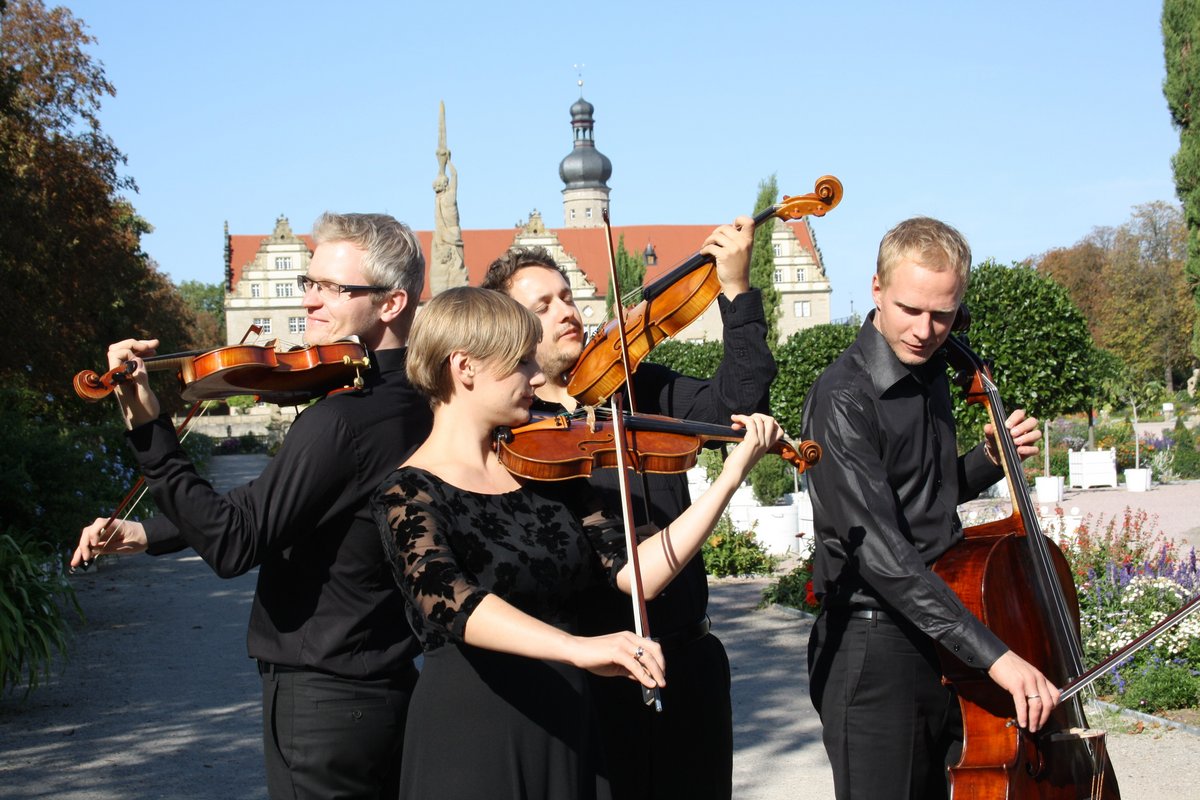 Dynamisches Streicherquartett im Schlosspark Weikersheim